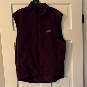 Dark Purple Fleece Vest with Zip Pockets size L